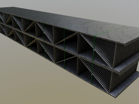 CARGO MODELS FOR TRUCK TRAILER-Roof Modul Type-4 Model 3D