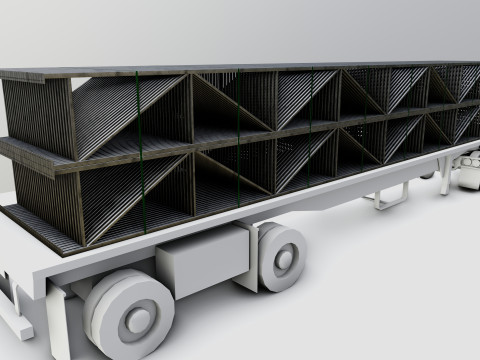 CARGO MODELS FOR TRUCK TRAILER-Roof Modul Type-4 3D Model