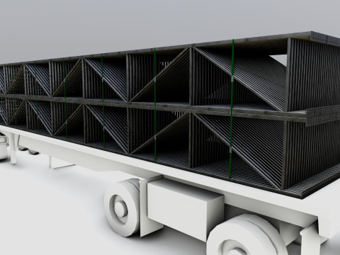 CARGO MODELS FOR TRUCK TRAILER-Roof Modul Type-4 3D Model