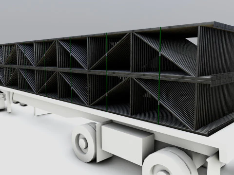 CARGO MODELS FOR TRUCK TRAILER-Roof Modul Type-4 3D Model
