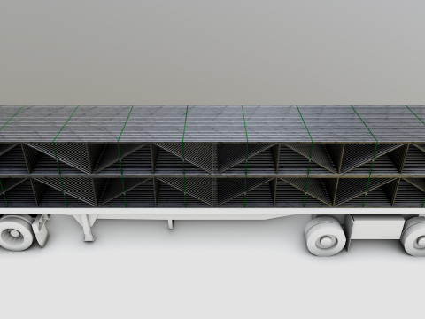CARGO MODELS FOR TRUCK TRAILER-Roof Modul Type-4 3D Model