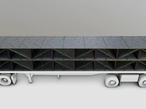 CARGO MODELS FOR TRUCK TRAILER-Roof Modul Type-4 3D Model