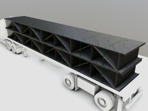 CARGO MODELS FOR TRUCK TRAILER-Roof Modul Type-4 3D Model