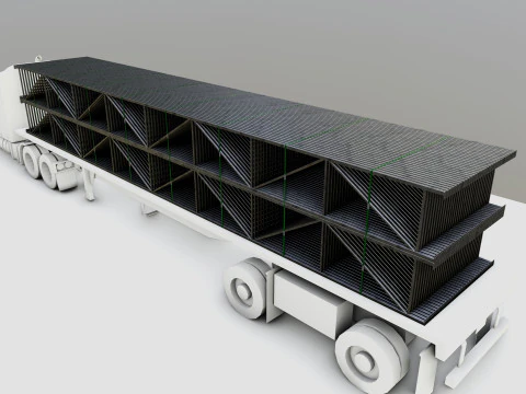 CARGO MODELS FOR TRUCK TRAILER-Roof Modul Type-4 3D Model