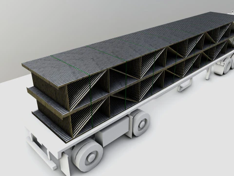 CARGO MODELS FOR TRUCK TRAILER-Roof Modul Type-4 3D Model