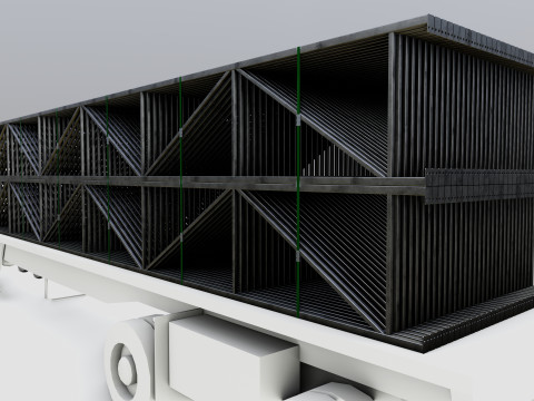 CARGO MODELS FOR TRUCK TRAILER-Roof Modul Type-4 3D Model