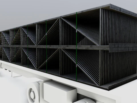 CARGO MODELS FOR TRUCK TRAILER-Roof Modul Type-4 3D Model