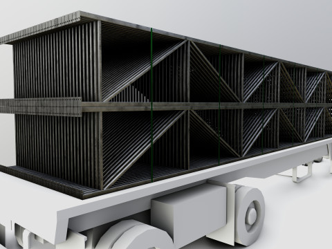 CARGO MODELS FOR TRUCK TRAILER-Roof Modul Type-4 3D Model