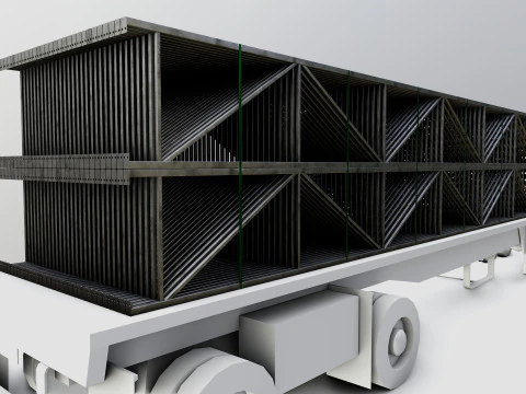 CARGO MODELS FOR TRUCK TRAILER-Roof Modul Type-4 3D Model