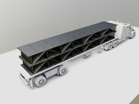 CARGO MODELS FOR TRUCK TRAILER-Roof Modul Type-4 3D Model