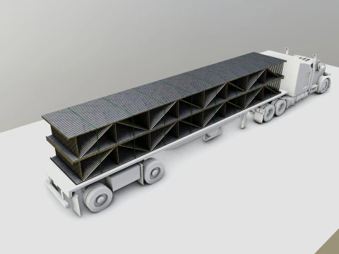 CARGO MODELS FOR TRUCK TRAILER-Roof Modul Type-4 3D Model