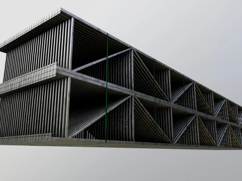 CARGO MODELS FOR TRUCK TRAILER-Roof Modul Type-4 3D Model