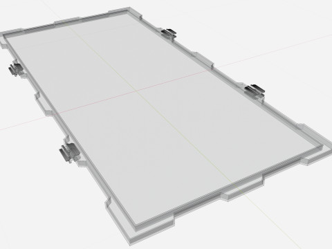 550W 2278x1134x35mm New Frame Solar Panel Modello 3D