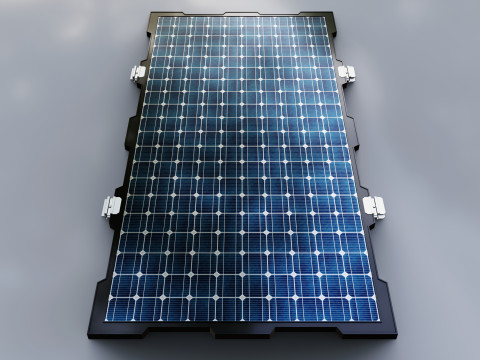 630W 2465x1134x35mm New Frame Solar Panel Modello 3D