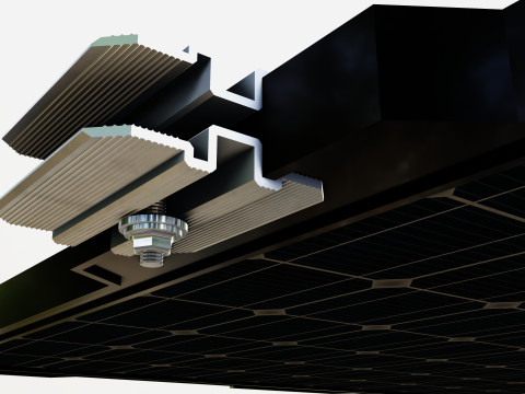 630W 2465x1134x35mm New Frame Solar Panel Modello 3D