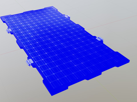 630W 2465x1134x35mm New Frame Solar Panel Modello 3D