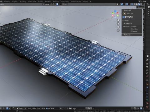 630W 2465x1134x35mm New Frame Solar Panel Modello 3D