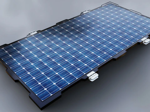 320W 1950x950x35mm New Frame Solar Panel 3D Model