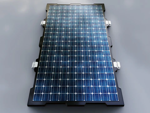 320W 1950x950x35mm New Frame Solar Panel 3D Model