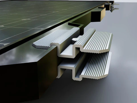 320W 1950x950x35mm New Frame Solar Panel 3D Model
