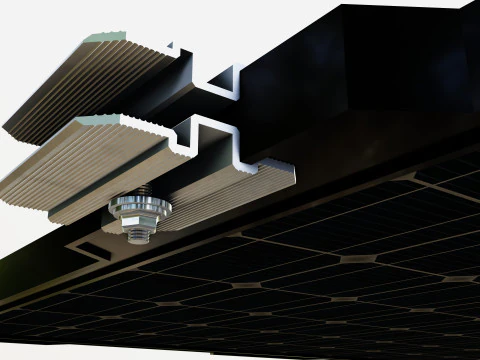 320W 1950x950x35mm New Frame Solar Panel 3D Model