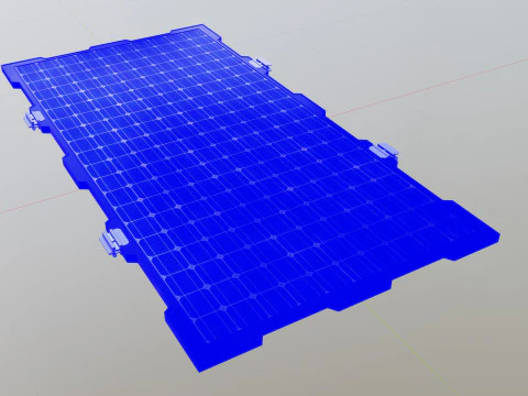 320W 1950x950x35mm New Frame Solar Panel 3D Model