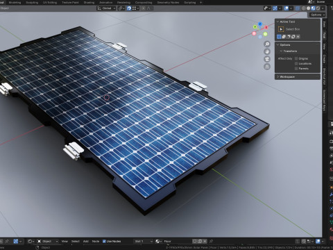 320W 1950x950x35mm New Frame Solar Panel Model 3D