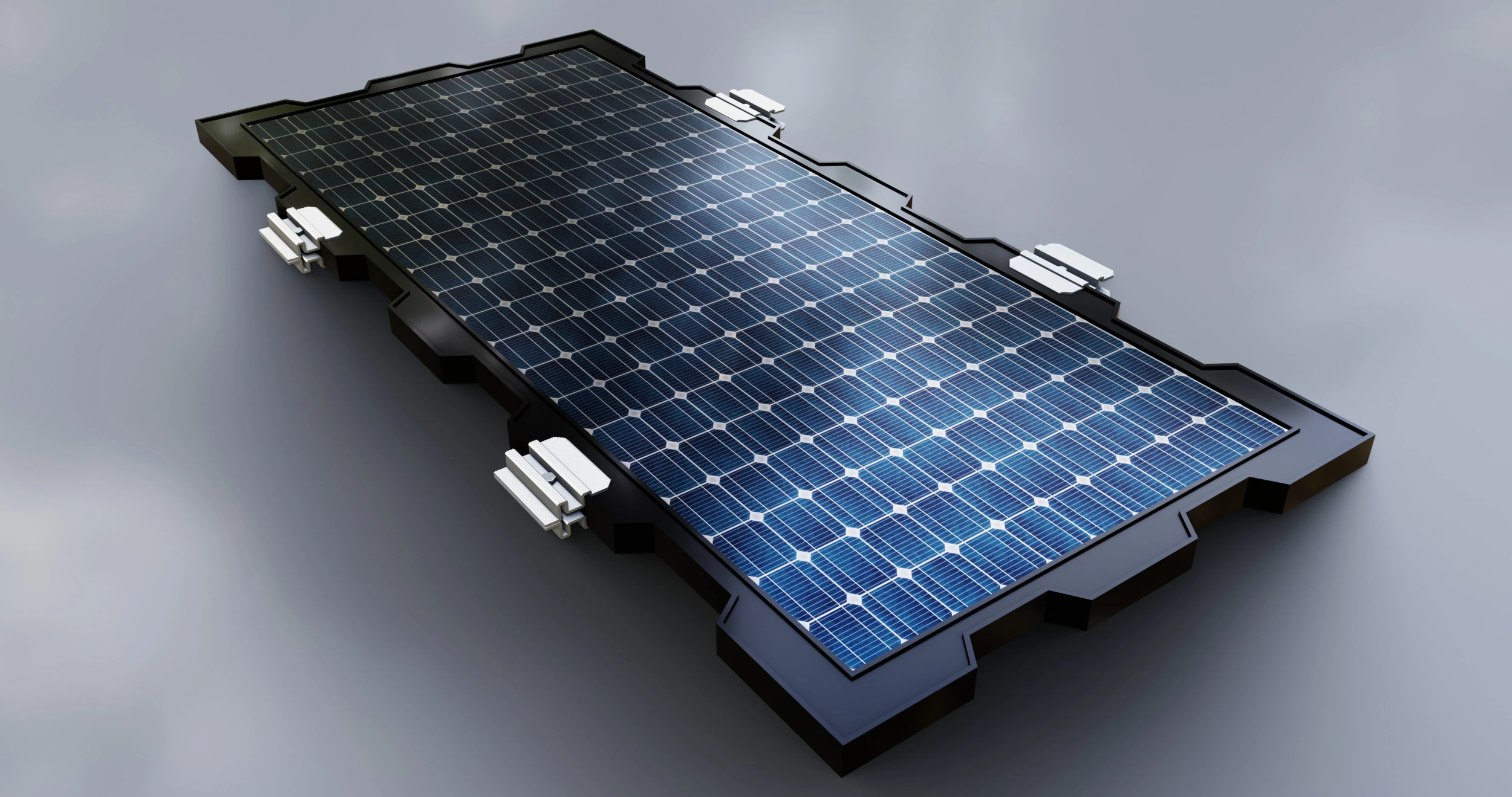 160W 1480x670x35mm New Frame Solar Panel 3D Model .c4d .max .obj .3ds .fbx .stl .blend 