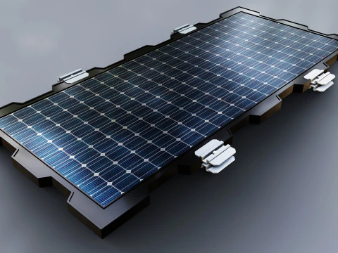 160W 1480x670x35mm New Frame Solar Panel 3D Model