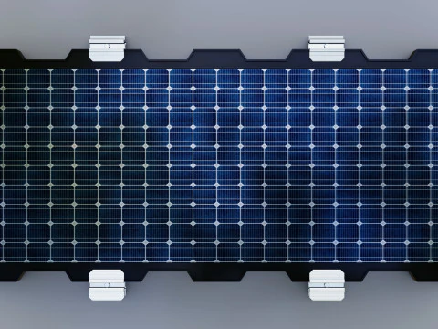 160W 1480x670x35mm New Frame Solar Panel 3D Model