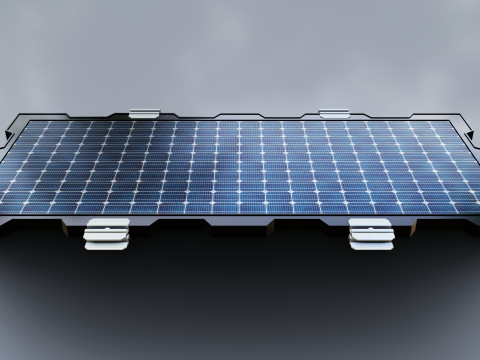 160W 1480x670x35mm New Frame Solar Panel 3D मॉडल