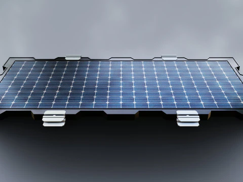 160W 1480x670x35mm New Frame Solar Panel 3D Model