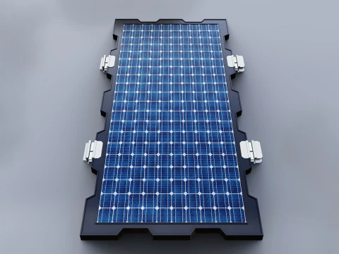 160W 1480x670x35mm New Frame Solar Panel 3D Model