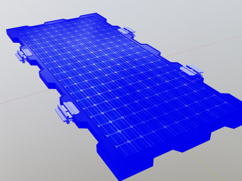160W 1480x670x35mm New Frame Solar Panel 3D मॉडल