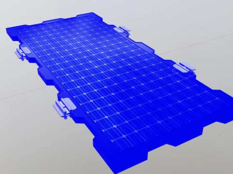 160W 1480x670x35mm New Frame Solar Panel 3D Model
