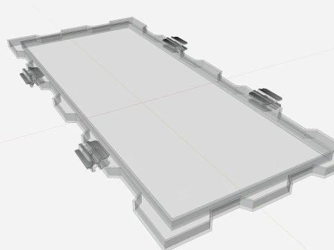 160W 1480x670x35mm New Frame Solar Panel 3D Model