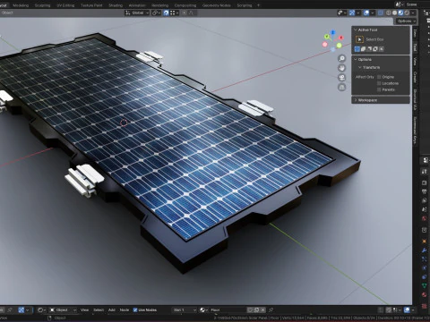 160W 1480x670x35mm New Frame Solar Panel 3D Model