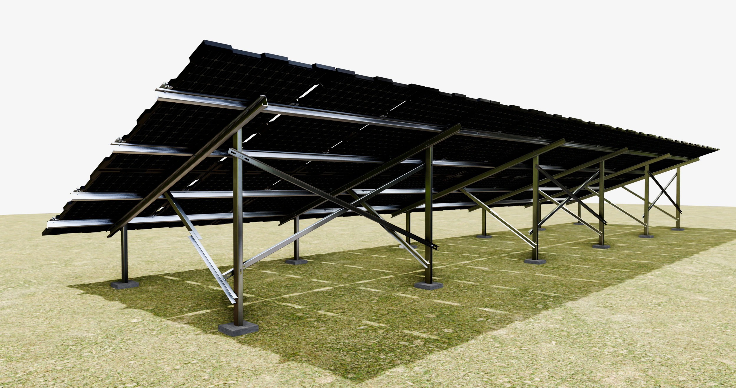 Sample Assembly for New Framed Solar Panel 3D Model .c4d .max .obj .3ds .fbx .stl .blend 
