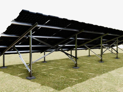 Exemple d&rsquo;assemblage pour un nouveau panneau solaire encadr&eacute; Modèle 3D