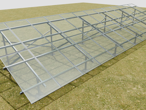 Solar Energy - Ground Mounting System Installation Animation Model 3D