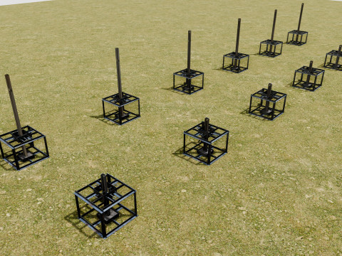 Solar Energy - Ground Mounting System Installation Animation Model 3D