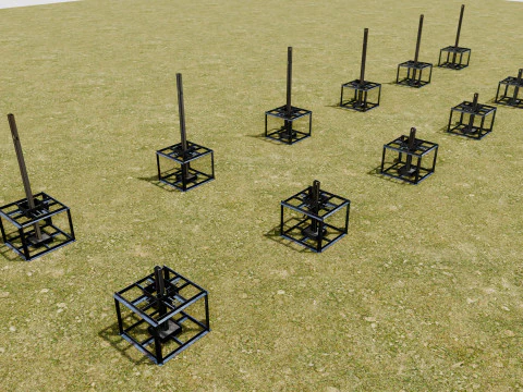 Solar Energy - Ground Mounting System Installation Animation 3D Model