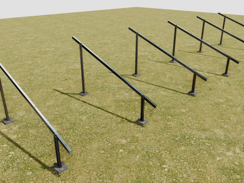 Solar Energy - Ground Mounting System Installation Animation Model 3D