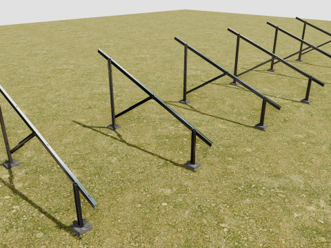 Solar Energy - Ground Mounting System Installation Animation Model 3D