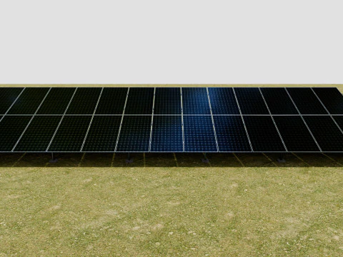 Solar Energy - Ground Mounting System Installation Animation 3D Model