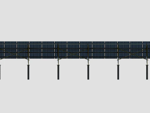 Solar Energy - Ground Mounting System Installation Animation 3D Model
