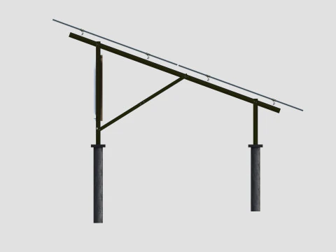 Solar Energy - Ground Mounting System Installation Animation 3D Model