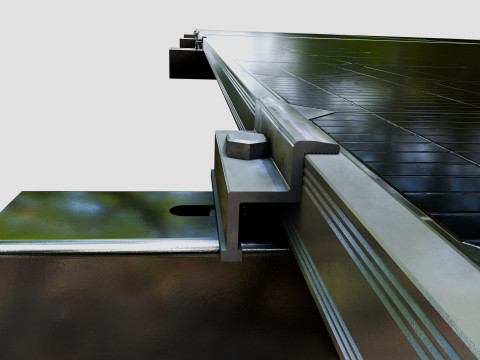 Solar Energy - Ground Mounting System Installation Animation Model 3D