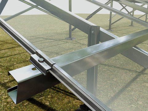 Solar Energy - Ground Mounting System Installation Animation Model 3D