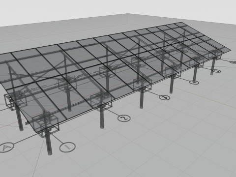 Solar Energy - Ground Mounting System Installation Animation Model 3D